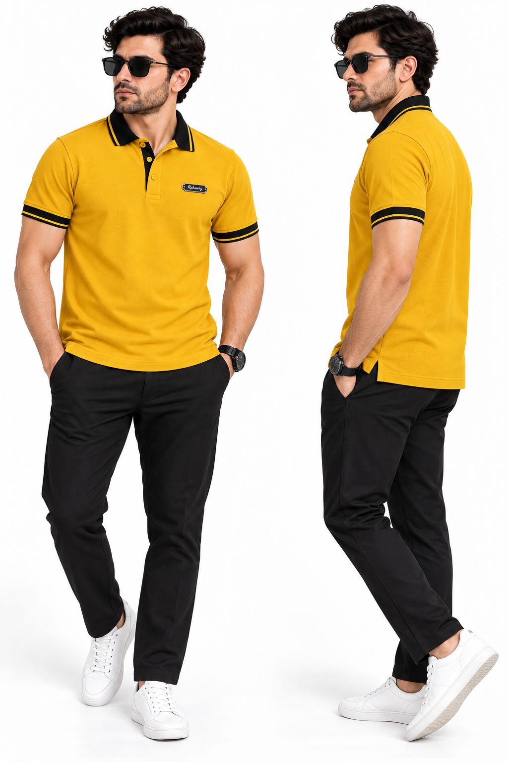Premium Rahnshy Mustard Yellow Polo T-Shirt