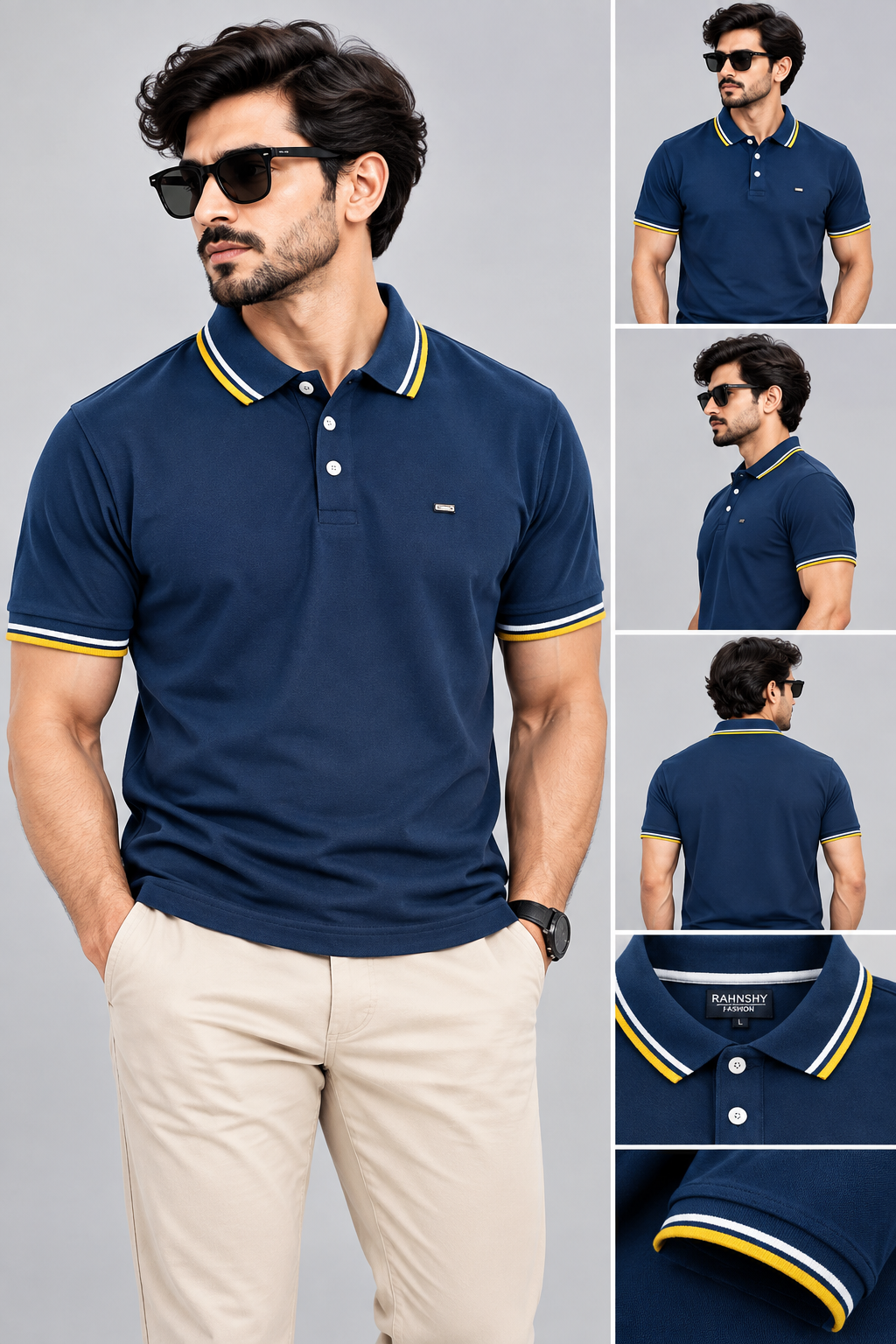 RAHNSHY Premium Contrast Polo T-Shirt