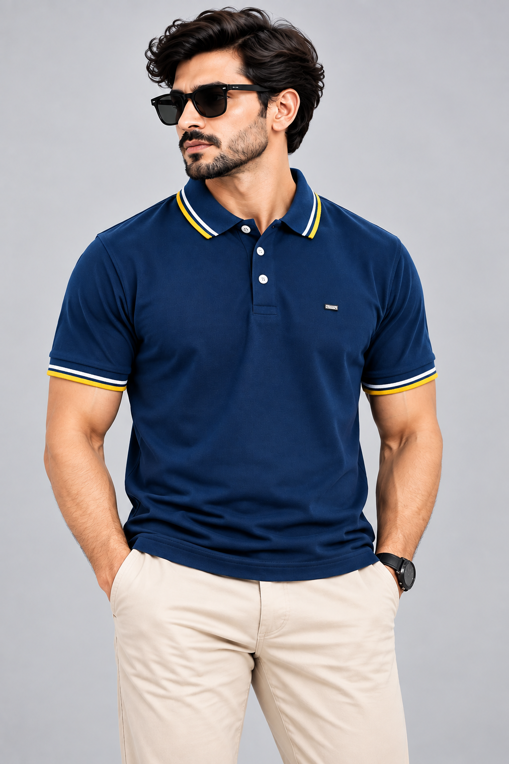RAHNSHY Premium Contrast Polo T-Shirt