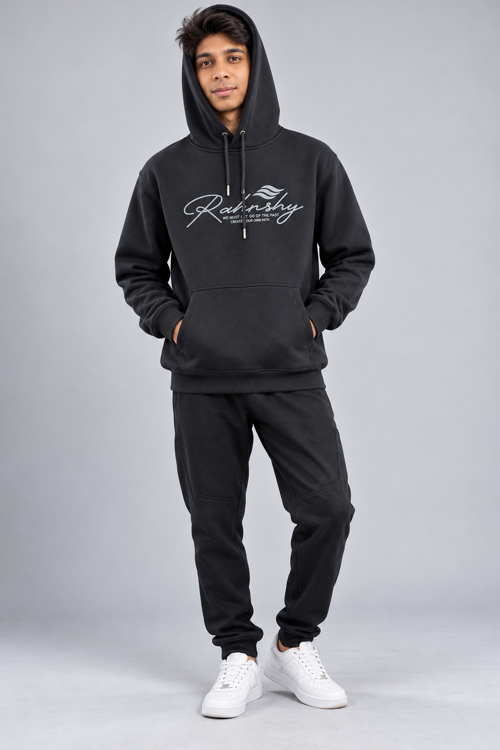 Premium Rahnshy Black/Orange Hoodie with Modern IND Athletic Energy