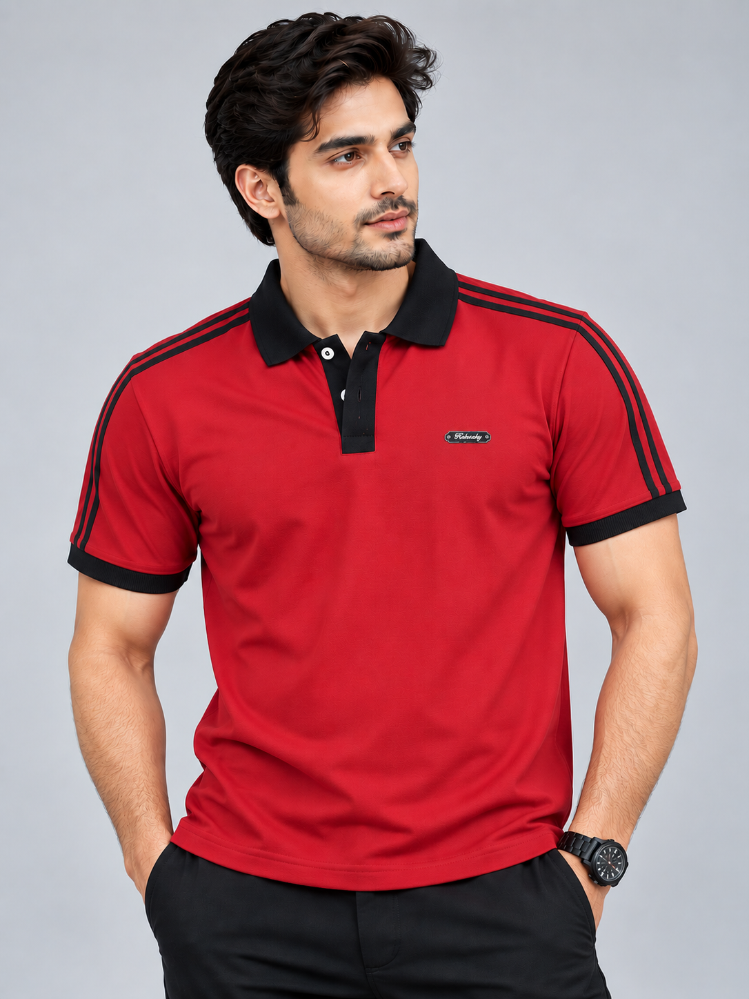 RAHNSHY Premium Contrast Polo T-Shirt