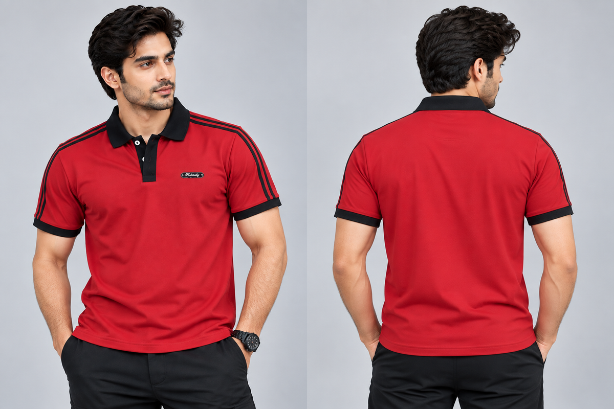 RAHNSHY Premium Contrast Polo T-Shirt