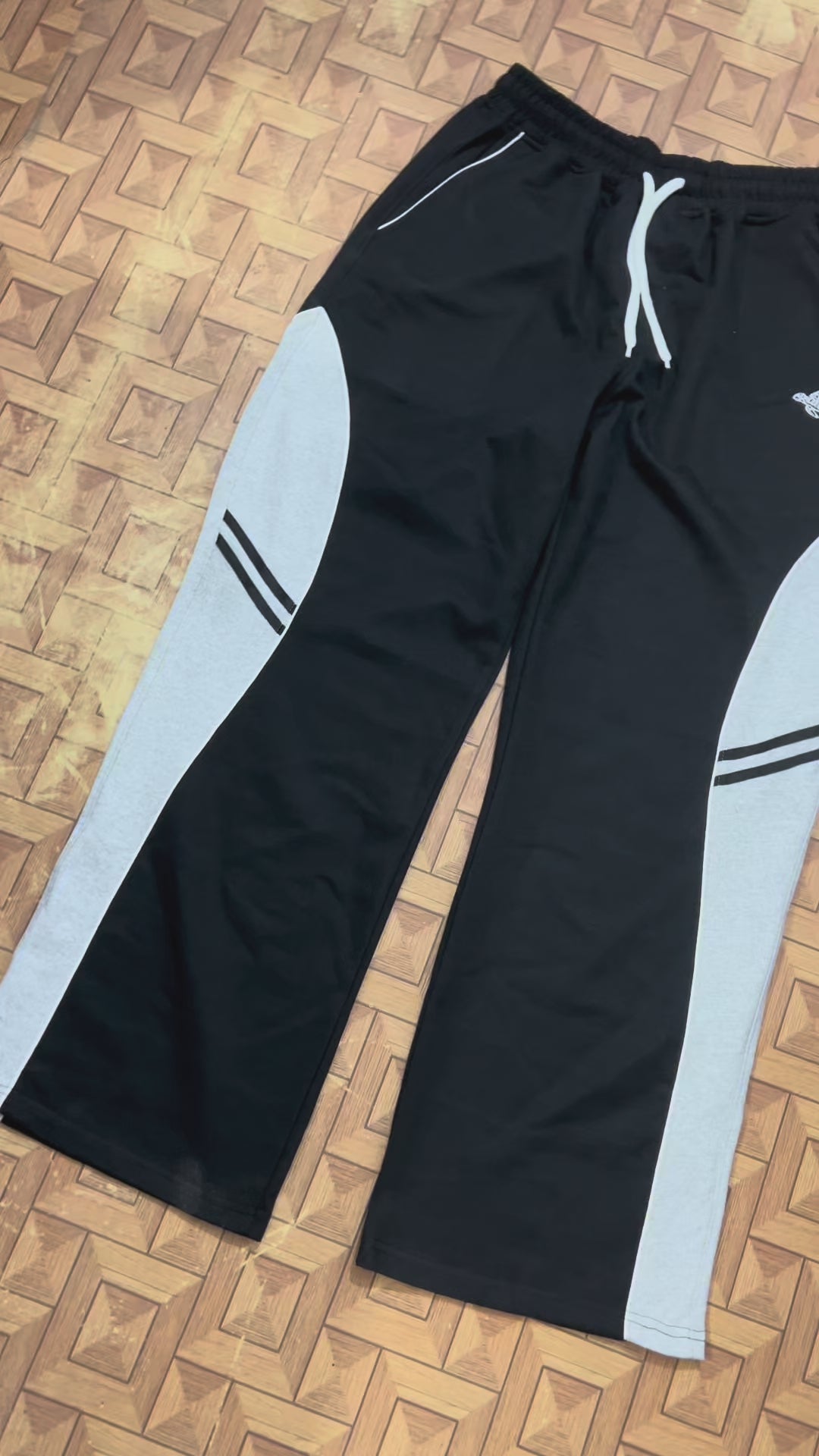 Rahnshy Premium Grey & Black Colourblock Track Lower